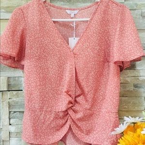 NWT Pink Animal Print Top